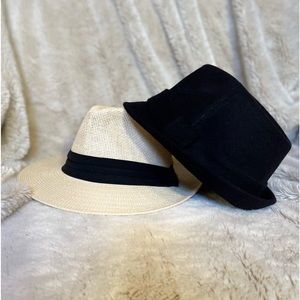 Cream and Black hat.  Black Hat